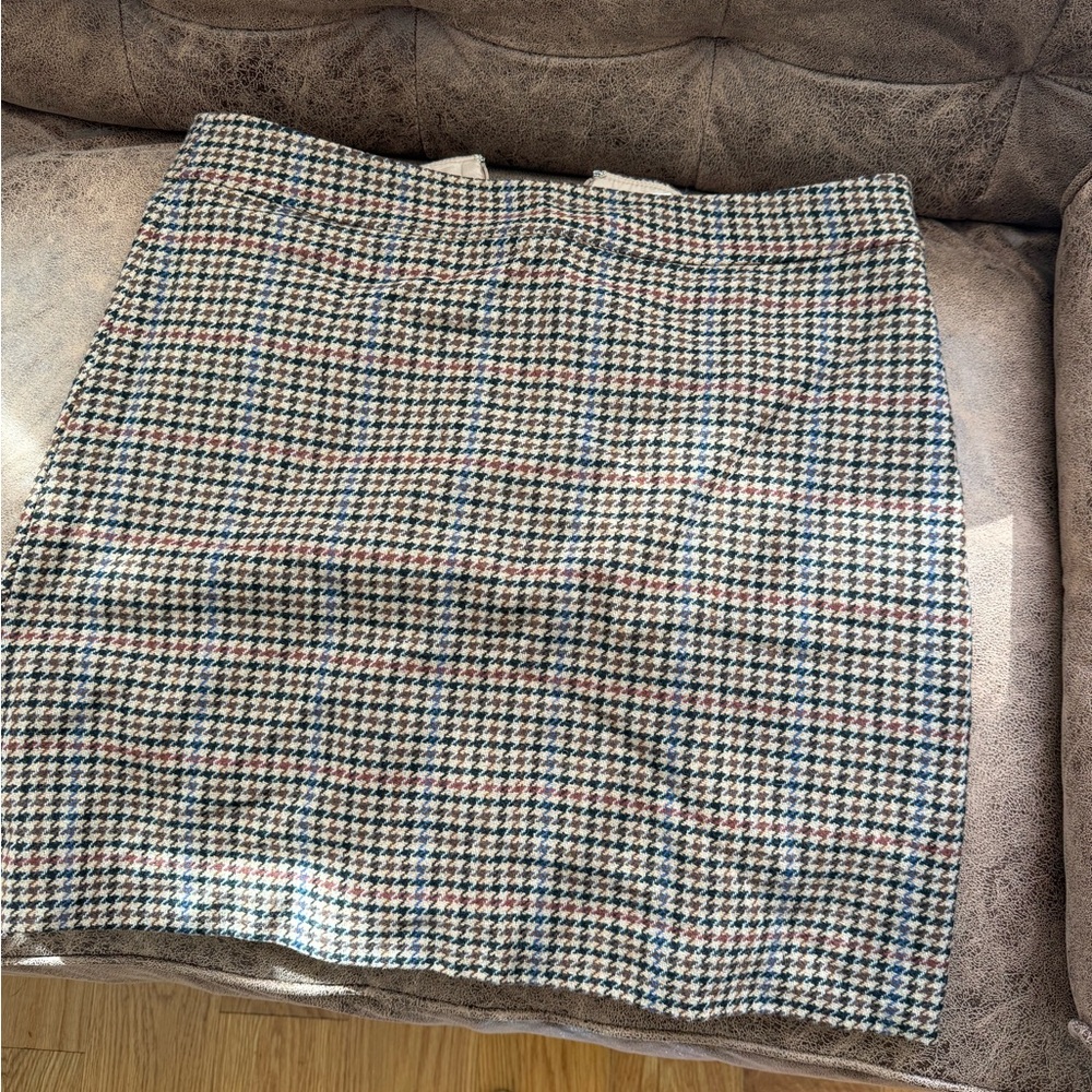 J. Crew Multicolor Houndstooth Pencil Skirt
